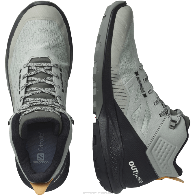 Men\'s Hiking Boots - Outpulse Mid Gore-Tex V42L31 Salomon Wrought Iron/Black/Vibrant Orange - Salomon sneakers Australia