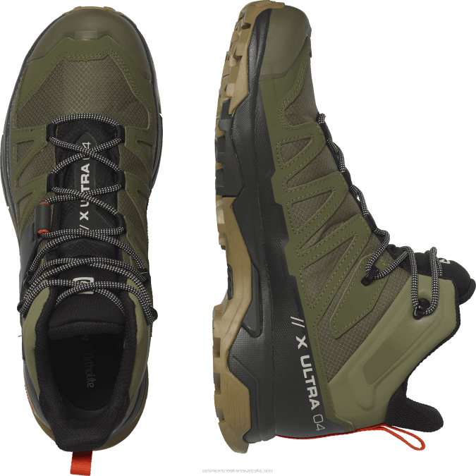Men\'s Hiking Boots - X Ultra 4 Mid Gore-Tex V42L9 Salomon Deep Lichen Green/Peat/Kelp - Salomon sneakers Australia