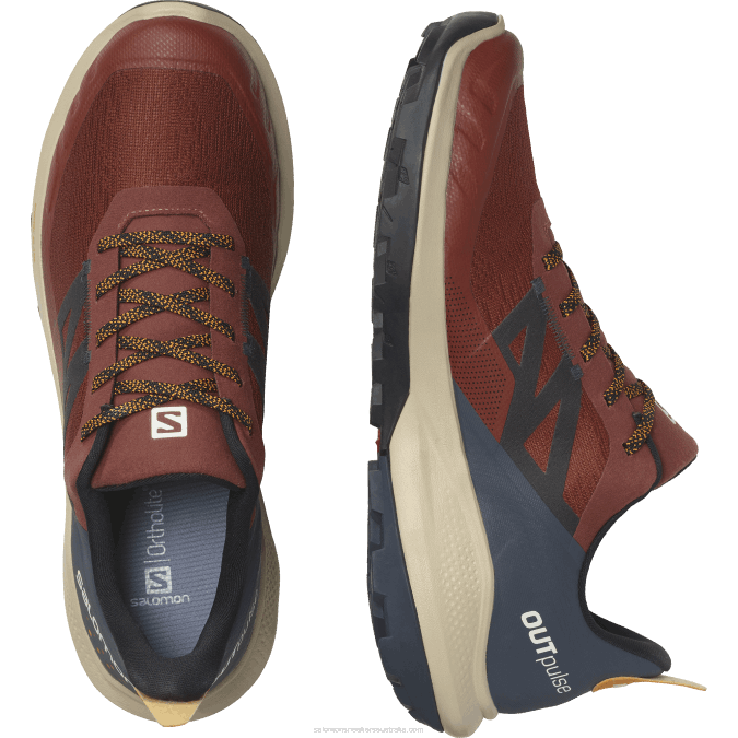 Men\'s Hiking Shoes - Outpulse Gore-Tex V42L45 Salomon Burnt Henna/India Ink/Turmeric - Salomon Australia
