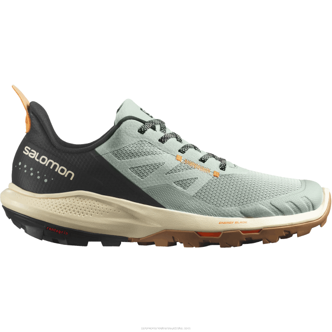 Men's Hiking Shoes - Outpulse V42L29 Salomon Wrought Iron/Bleached Sand/Vibrant Orange - Salomon shoes