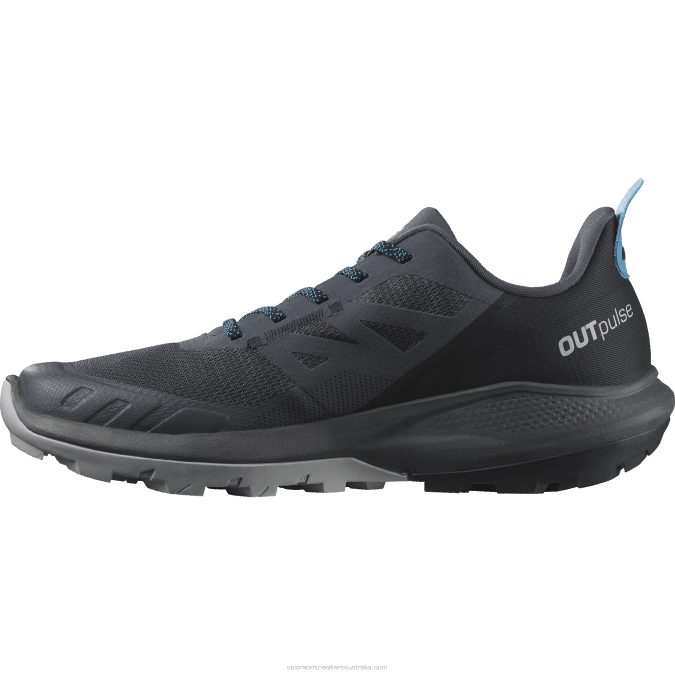 Men\'s Hiking Shoes - Outpulse V42L30 Salomon Ebony/Black/Algiers Blue - Salomon Australia