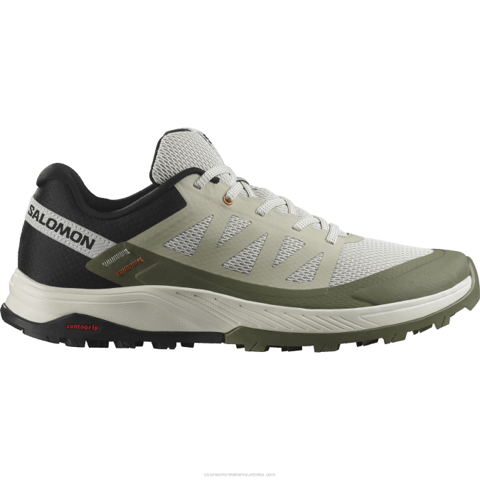 Men's Hiking Shoes - Outrise V42L24 Salomon Moss Gray/Deep Lichen Green/Sugar Almond - Salomon sneakers Australia