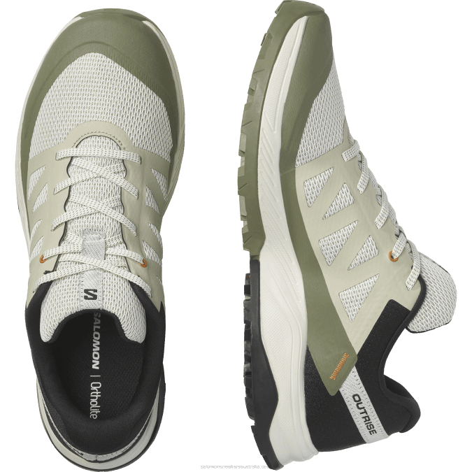 Men\'s Hiking Shoes - Outrise V42L24 Salomon Moss Gray/Deep Lichen Green/Sugar Almond - Salomon sneakers Australia
