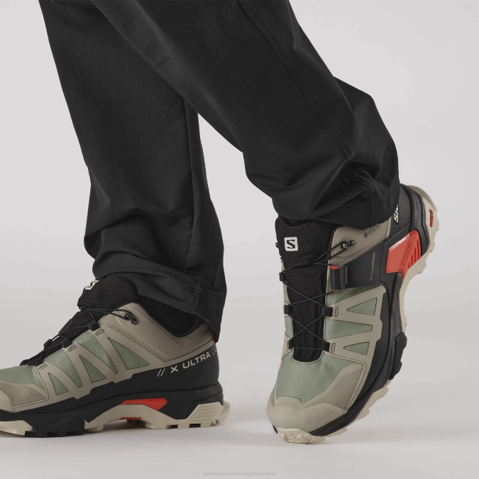 Men\'s Hiking Shoes - X Ultra 4 Gore-Tex V42L18 Salomon Vintage Khaki/Black/Cherry Tomato - Salomon sneakers Australia