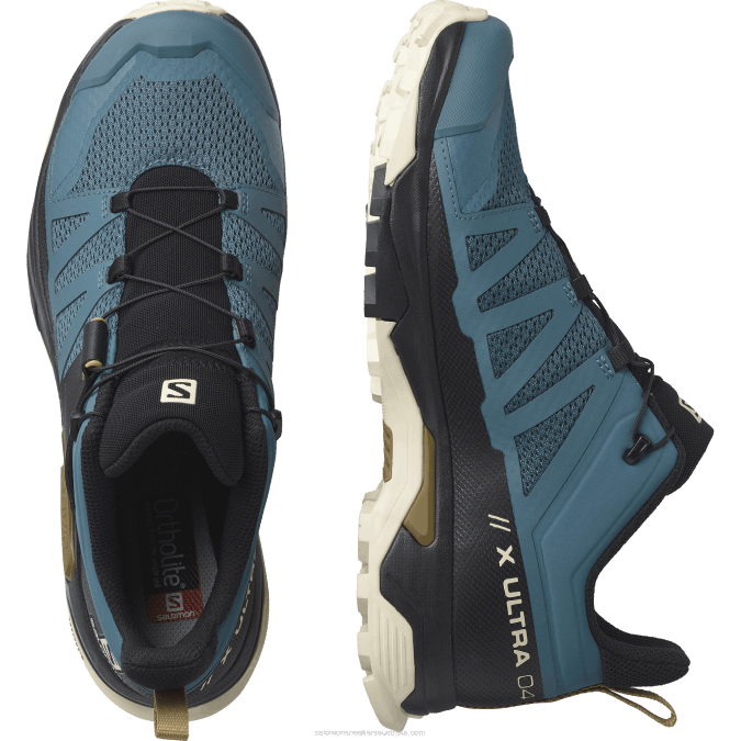 Men\'s Hiking Shoes - X Ultra 4 V42L25 Salomon Mallard Blue/Bleached Sand/Bronze Brown - Salomon Australia