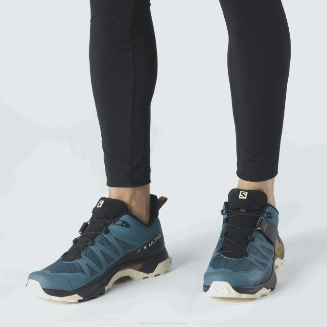 Men\'s Hiking Shoes - X Ultra 4 V42L25 Salomon Mallard Blue/Bleached Sand/Bronze Brown - Salomon Australia