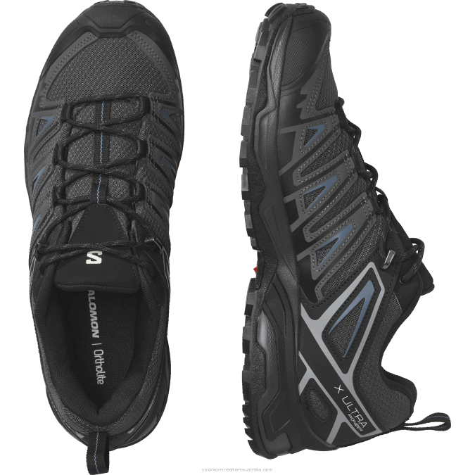 Men\'s Hiking Shoes - X Ultra Pioneer Aero V42L21 Salomon Black/Ebony/Blue Ashes - Salomon sneakers Australia