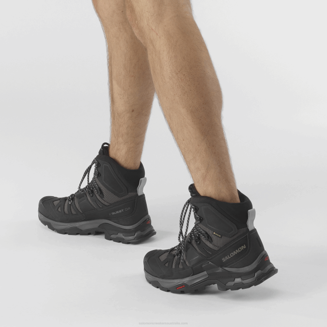 Men\'s Leather Hiking Boots - Quest 4 Gore-Tex V42L7 Salomon Magnet/Black/Quarry - Salomon shoes