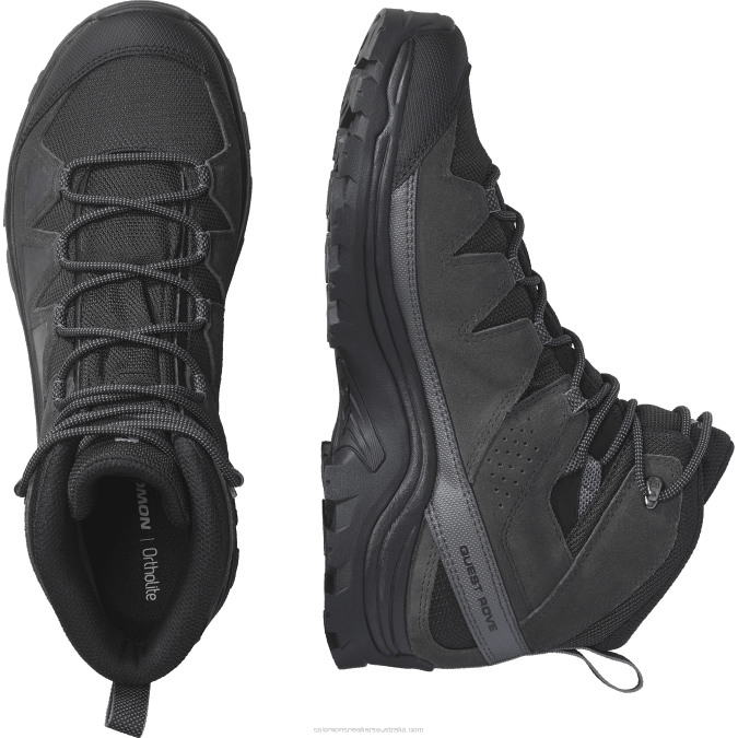 Men\'s Leather Hiking Boots - Quest Rove Gore-Tex V42L53 Salomon Black/Phantom/Magnet - Salomon sneakers Australia
