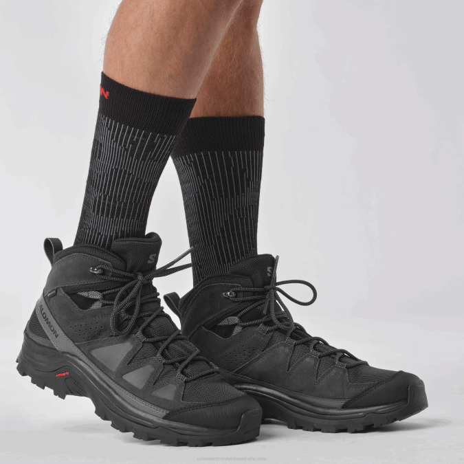 Men\'s Leather Hiking Boots - Quest Rove Gore-Tex V42L53 Salomon Black/Phantom/Magnet - Salomon sneakers Australia