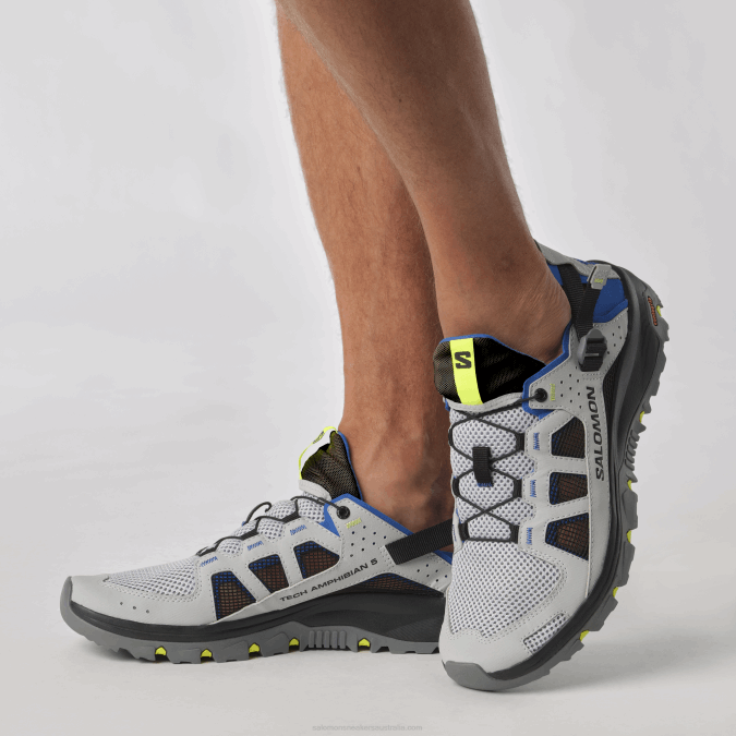 Men\'s Water Shoes - Techamphibian 5 V42L1 Salomon Pearl Blue/Lapis Blue/Safety Yellow - Salomon shoes