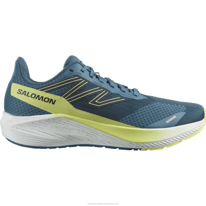 Men's Running Shoes - Aero Blaze V42L1068 Salomon Blue Ashes/Sunny Lime/Dark Sapphire - Salomon Australia