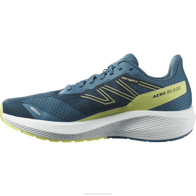 Men\'s Running Shoes - Aero Blaze V42L1068 Salomon Blue Ashes/Sunny Lime/Dark Sapphire - Salomon Australia