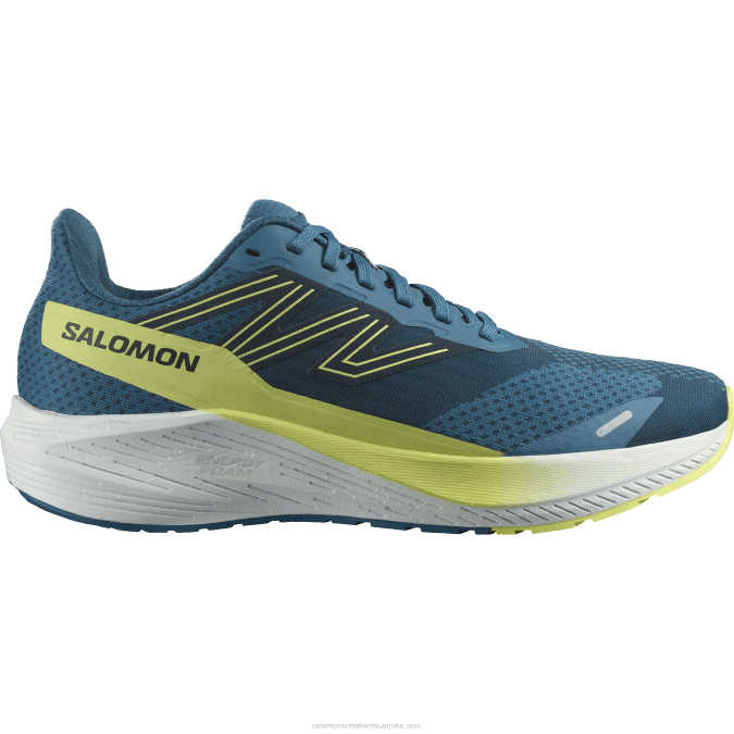 Men's Running Shoes - Aero Blaze Wide V42L58 Salomon Blue Ashes/Sunny Lime/Dark Sapphire - Salomon shoes