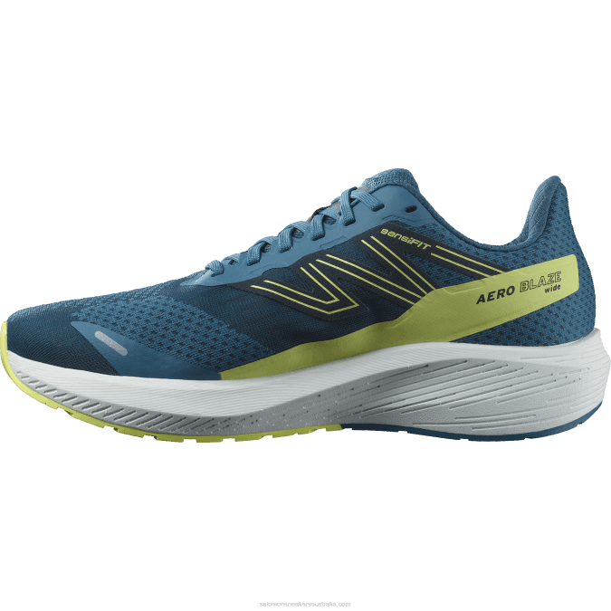 Men\'s Running Shoes - Aero Blaze Wide V42L58 Salomon Blue Ashes/Sunny Lime/Dark Sapphire - Salomon shoes
