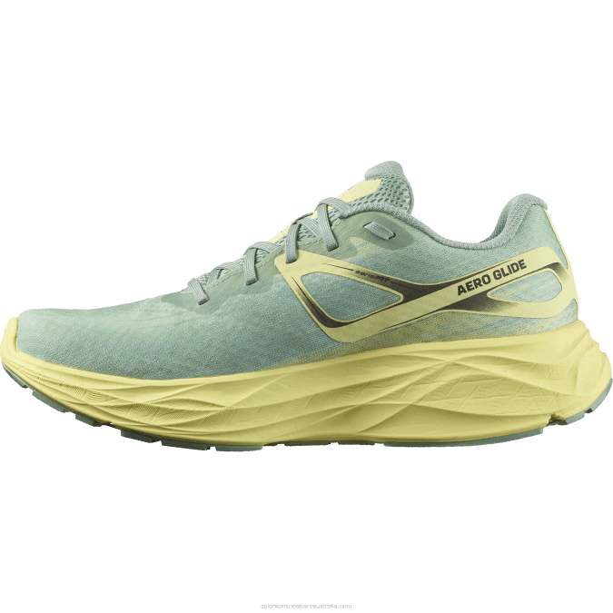 Men\'s Running Shoes - Aero Glide V42L1062 Salomon Granite Green/Yellow Iris/White - Salomon shoes