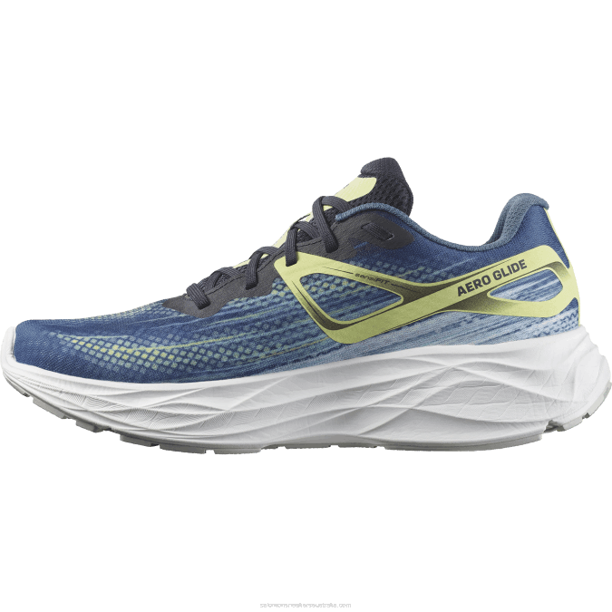 Men\'s Running Shoes - Aero Glide V42L1063 Salomon Blue Ashes/Dark Sapphire/Sunny Lime - Salomon Australia