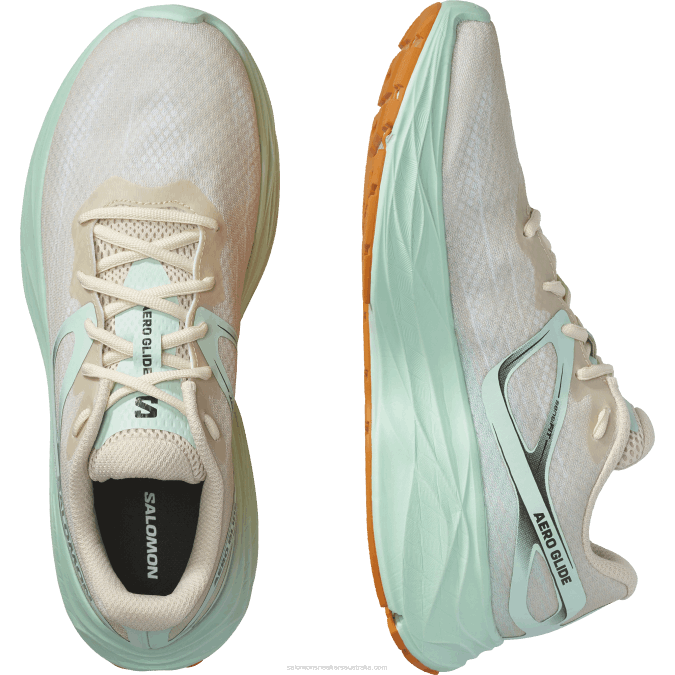 Men\'s Running Shoes - Aero Glide V42L1066 Salomon Bleached Sand/Yucca/Orange Pepper - Salomon sneakers Australia