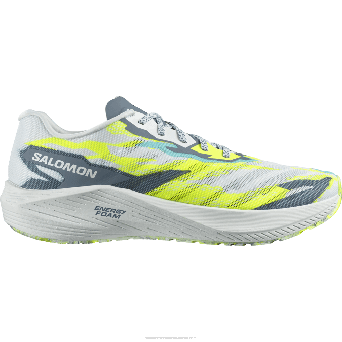 Men's Running Shoes - Aero Volt V42L59 Salomon White/China Blue/Safety Yellow - Salomon Australia