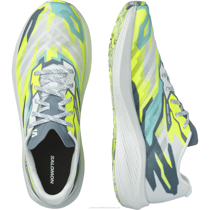 Men\'s Running Shoes - Aero Volt V42L59 Salomon White/China Blue/Safety Yellow - Salomon Australia