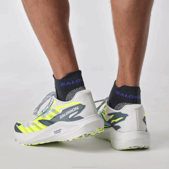 Men\'s Running Shoes - Aero Volt V42L59 Salomon White/China Blue/Safety Yellow - Salomon Australia