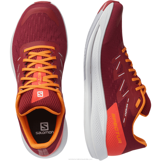Men\'s Running Shoes - Spectur V42L1077 Salomon Biking Red/Vibrant Orange/Purple Heather - Salomon Australia