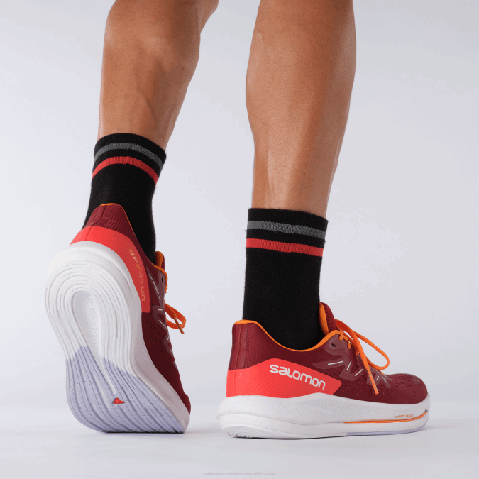 Men\'s Running Shoes - Spectur V42L1077 Salomon Biking Red/Vibrant Orange/Purple Heather - Salomon Australia