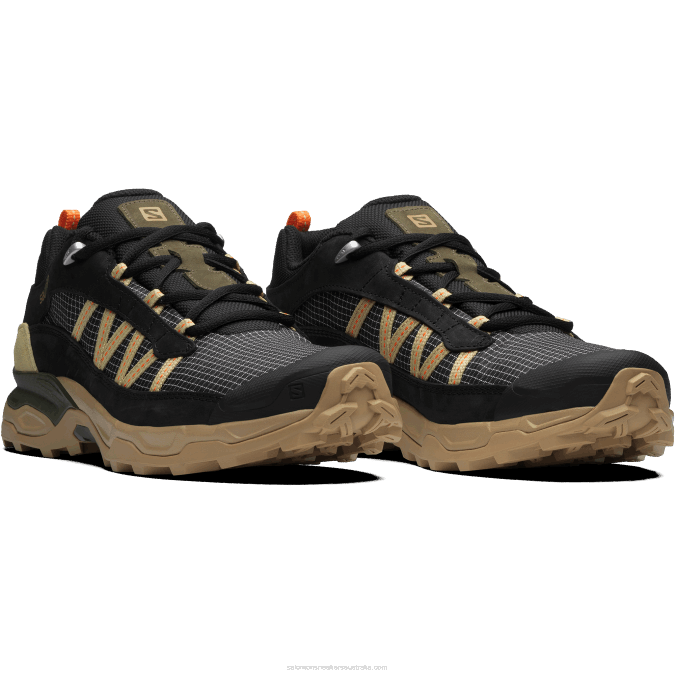 Men\'s Sportstyle Shoes - Shelter Low Leather V42L170 Salomon Black/Kelp/Leek Green - Salomon sneakers Australia