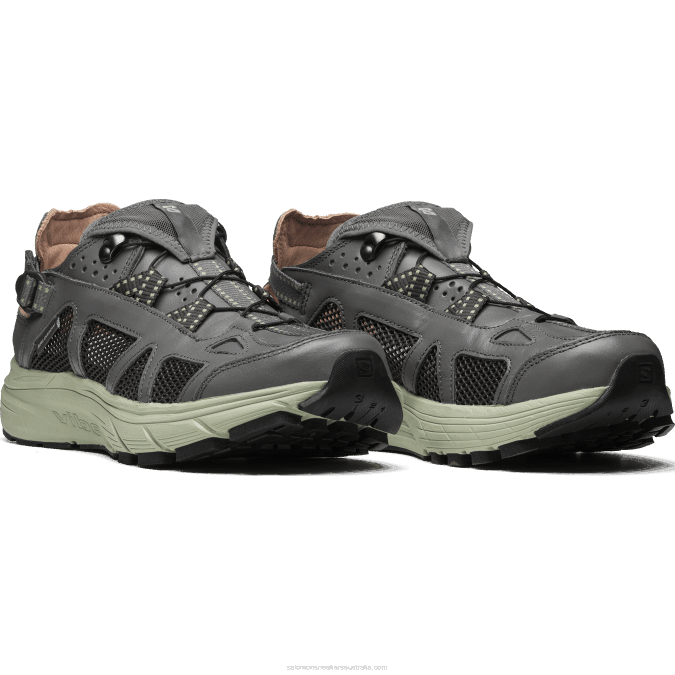 Men\'s Sportstyle Shoes - Techsonic Leather V42L176 Salomon Pewter/Desert Sage/Beluga - Salomon Australia