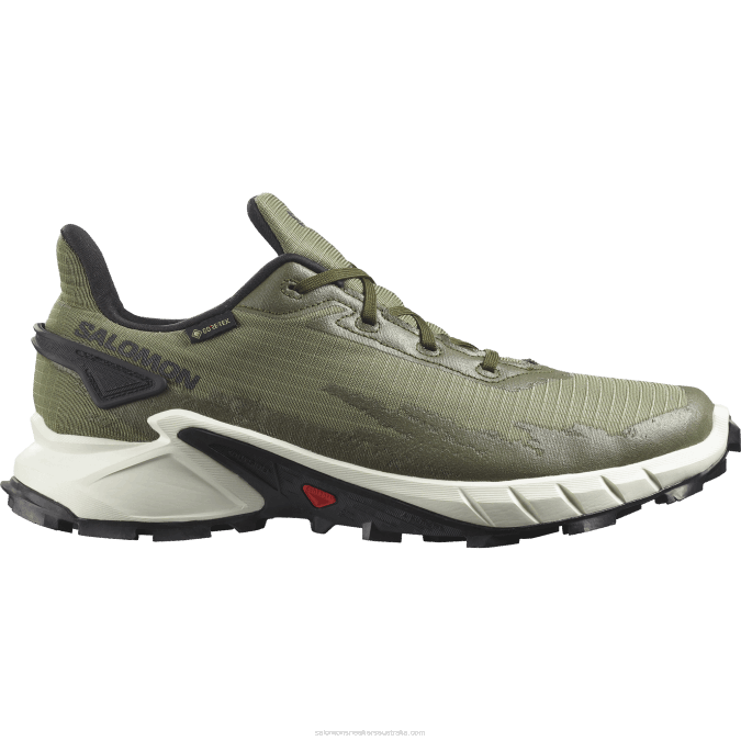 Men's Trail Running Shoes - Alphacross 4 Gore-Tex V42L1476 Salomon Deep Lichen Green/Vanilla Ice/Olive Night - Salomon sneakers Australia