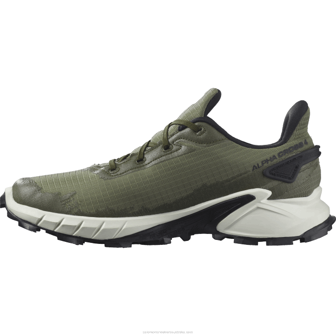 Men\'s Trail Running Shoes - Alphacross 4 Gore-Tex V42L1476 Salomon Deep Lichen Green/Vanilla Ice/Olive Night - Salomon sneakers Australia