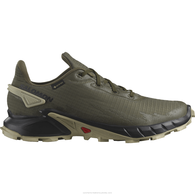 Men's Trail Running Shoes - Alphacross 4 Gore-Tex V42L1477 Salomon Olive Night/Black/Moss Gray - Salomon shoes