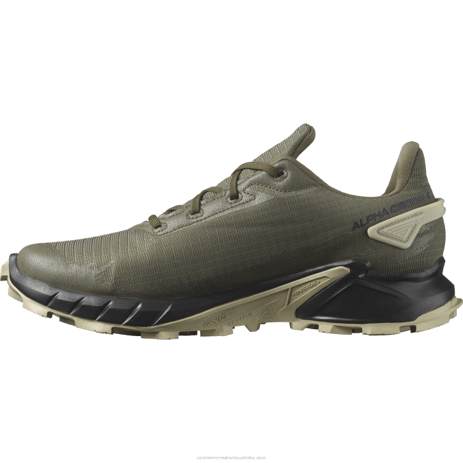 Men\'s Trail Running Shoes - Alphacross 4 Gore-Tex V42L1477 Salomon Olive Night/Black/Moss Gray - Salomon shoes