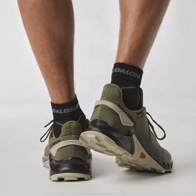 Men\'s Trail Running Shoes - Alphacross 4 Gore-Tex V42L1477 Salomon Olive Night/Black/Moss Gray - Salomon shoes