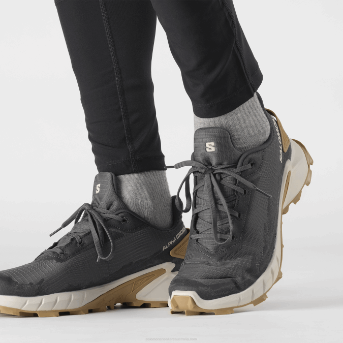 Men\'s Trail Running Shoes - Alphacross 4 V42L1483 Salomon Ebony/Rainy Day/Phantom - Salomon shoes