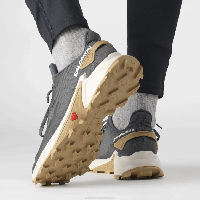 Men\'s Trail Running Shoes - Alphacross 4 V42L1483 Salomon Ebony/Rainy Day/Phantom - Salomon shoes