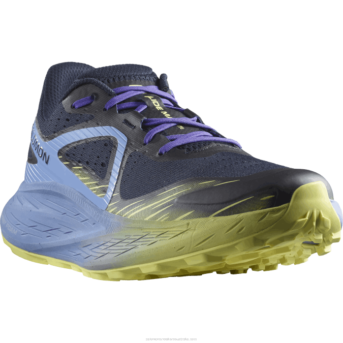 Men\'s Trail Running Shoes - Glide Max Tr V42L1448 Salomon Granada Sky/Dark Sapphire/Sunny Lime - Salomon sneakers Australia