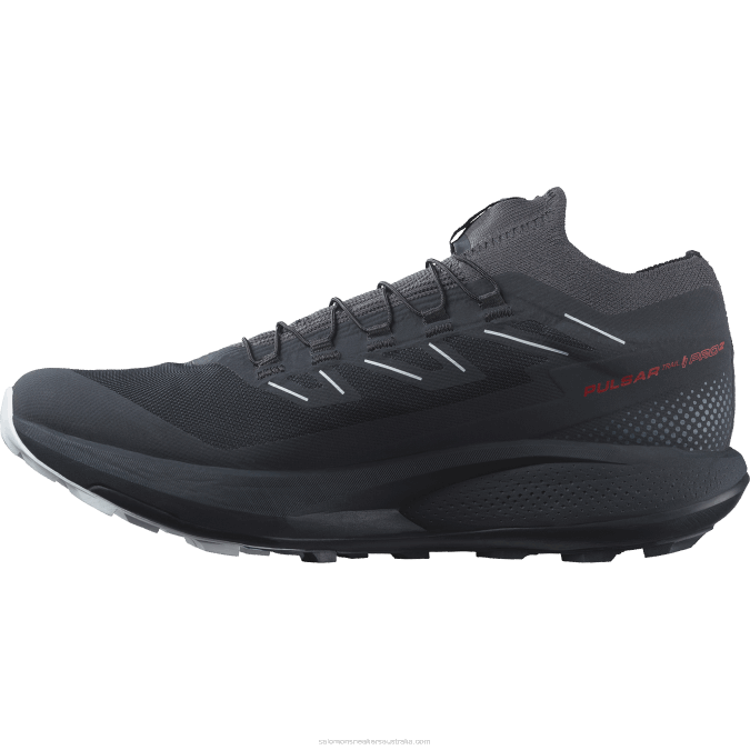 Men\'s Trail Running Shoes - Pulsar Trail Pro 2 V42L1436 Salomon Carbon/Fiery Red/Arctic Ice - Salomon sneakers Australia