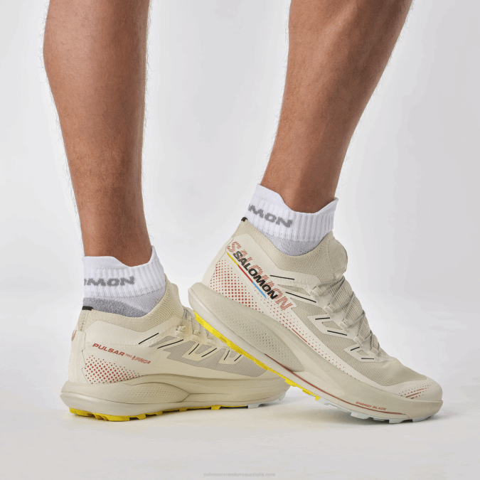 Men\'s Trail Running Shoes - Pulsar Trail Pro 2 V42L1437 Salomon Rainy Day/Hot Sauce/Freesia - Salomon shoes