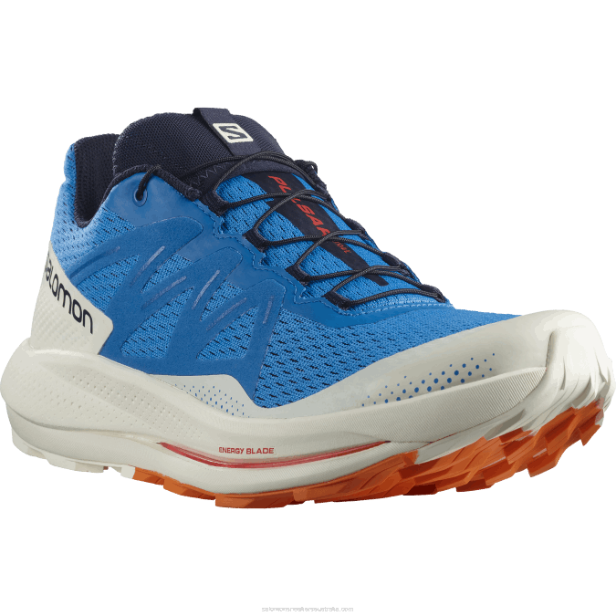 Men\'s Trail Running Shoes - Pulsar Trail V42L1458 Salomon Indigo Bunting/Vanilla Ice/Vibrant Orange - Salomon sneakers Australia