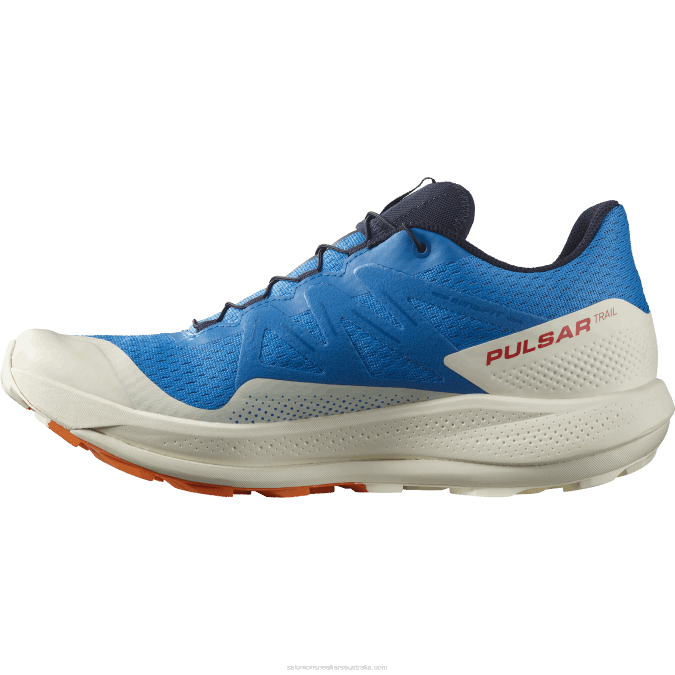 Men\'s Trail Running Shoes - Pulsar Trail V42L1458 Salomon Indigo Bunting/Vanilla Ice/Vibrant Orange - Salomon sneakers Australia