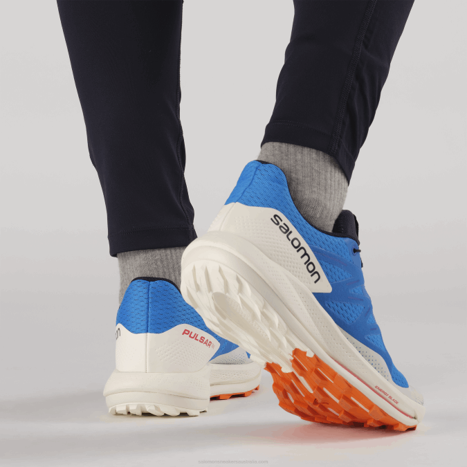 Men\'s Trail Running Shoes - Pulsar Trail V42L1458 Salomon Indigo Bunting/Vanilla Ice/Vibrant Orange - Salomon sneakers Australia