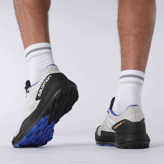 Men\'s Trail Running Shoes - Pulsar Trail V42L1461 Salomon Lunar Rock/Black/Dazzling Blue - Salomon sneakers Australia