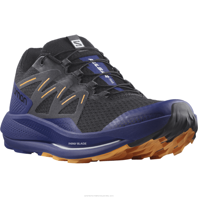 Men\'s Trail Running Shoes - Pulsar Trail V42L1462 Salomon Black/Clematis Blue/Blazing Orange - Salomon shoes