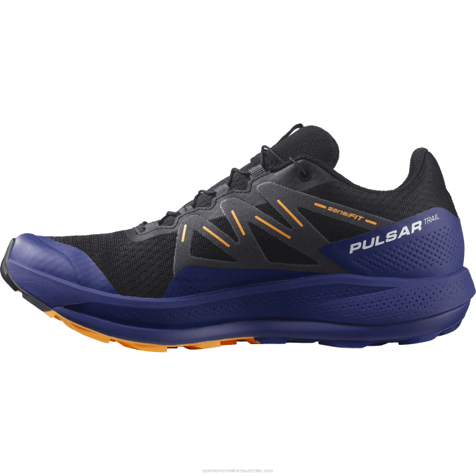 Men\'s Trail Running Shoes - Pulsar Trail V42L1462 Salomon Black/Clematis Blue/Blazing Orange - Salomon shoes