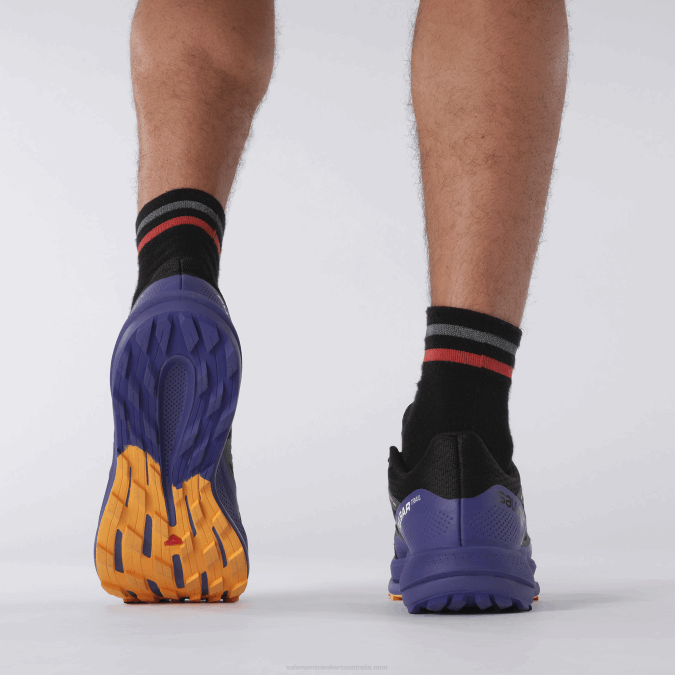 Men\'s Trail Running Shoes - Pulsar Trail V42L1462 Salomon Black/Clematis Blue/Blazing Orange - Salomon shoes