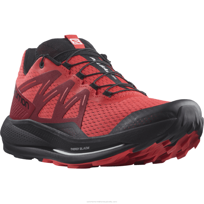 Men\'s Trail Running Shoes - Pulsar Trail V42L1463 Salomon Poppy Red/Biking Red/Black - Salomon Australia