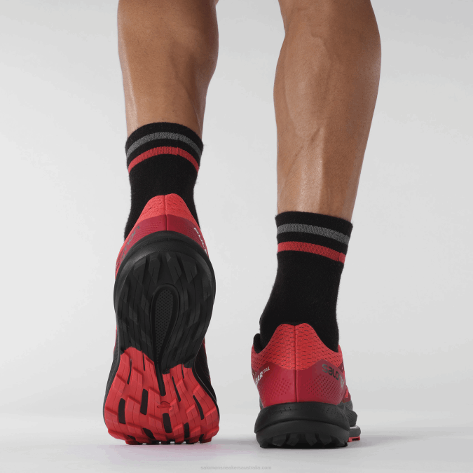 Men\'s Trail Running Shoes - Pulsar Trail V42L1463 Salomon Poppy Red/Biking Red/Black - Salomon Australia