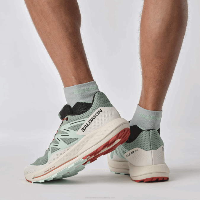Men\'s Trail Running Shoes - Pulsar Trail V42L1464 Salomon Lily Pad/Bleached Aqua/Hot Sauce - Salomon sneakers Australia