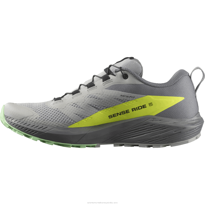 Men\'s Trail Running Shoes - Sense Ride 5 V42L1431 Salomon Alloy/Quiet Shade/Safety Yellow - Salomon shoes
